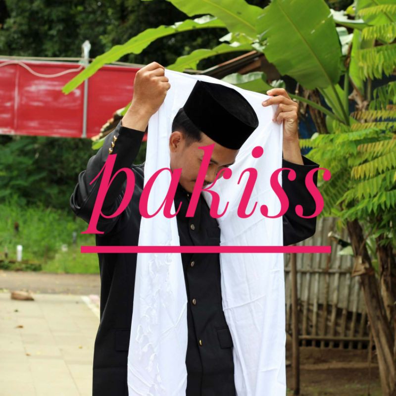 Sorban Kashmiri Putih Polos-Perlengkapan Sholat Sorban Putih Polos