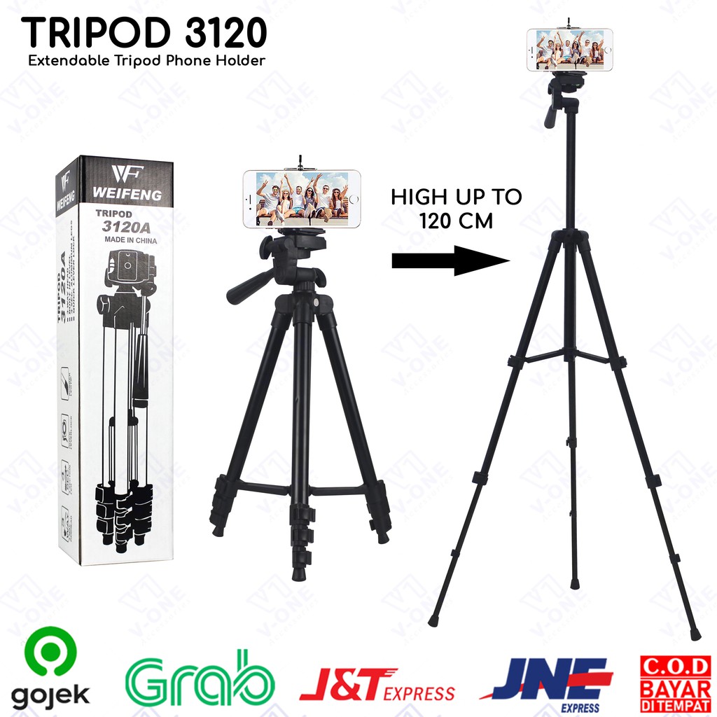 TRIPOD 3120 + HOLDER U TRIPOD HP TRIPOD KAMERA PANJANG 1 METER