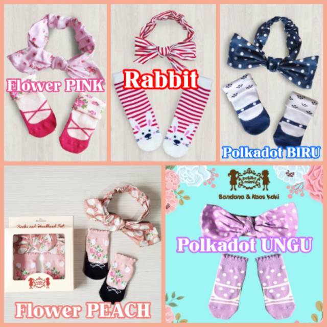 Kaos Kaki Bandana Set Bayi Petite Mimi Premium Quality