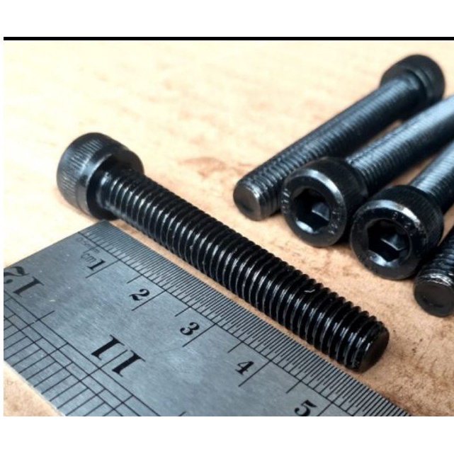 BAUT L BAJA M8 X 50 / BAUT L M8 X 50 / BAUT L M8X50 BAJA HITAM / BAUT M8 / BAUT 13 KUNCI L6 / L 6 FU