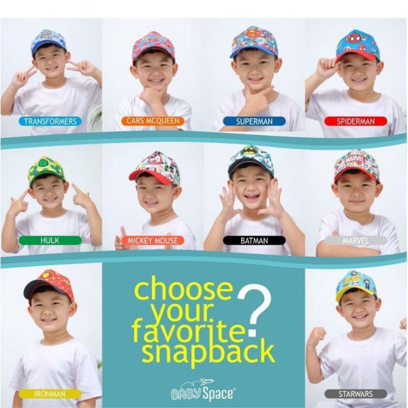 Topi Anak Laki Laki Superhero Spiderman Marvel Captain Amerika Hulk / Topi Anak laki laki 3-8 tahun