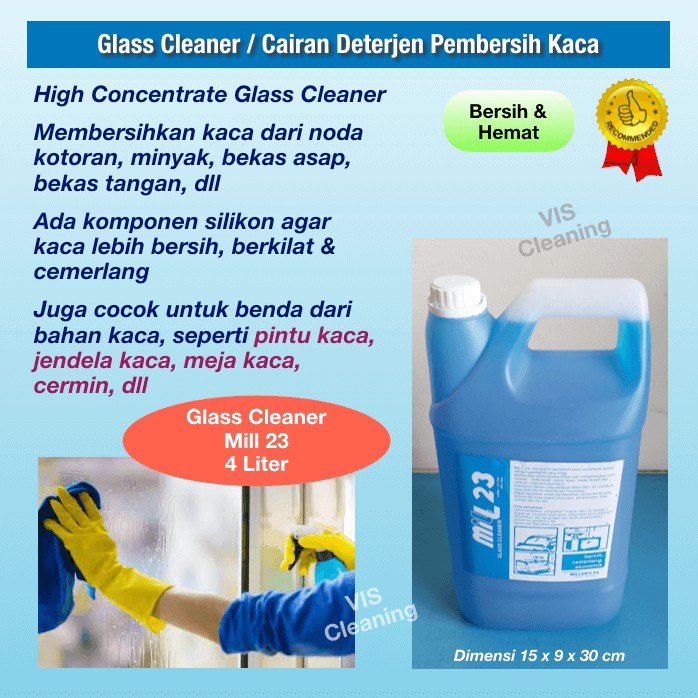 Glass Cleaner / Cairan Pembersih Kaca Mill 23( Jerigen 4 L )