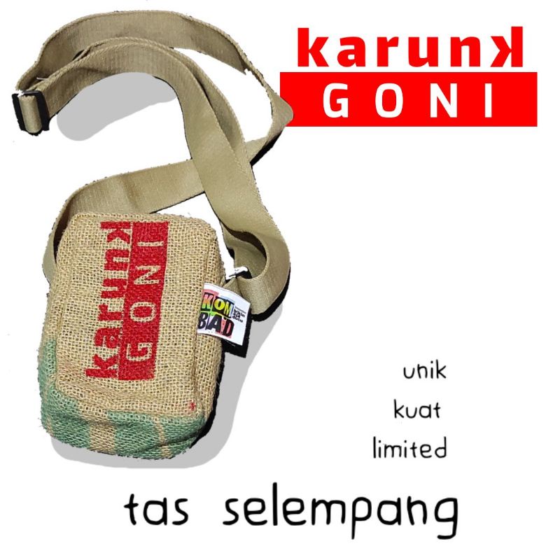 Tas Karung Goni NATURAL Sling Bag karung goni