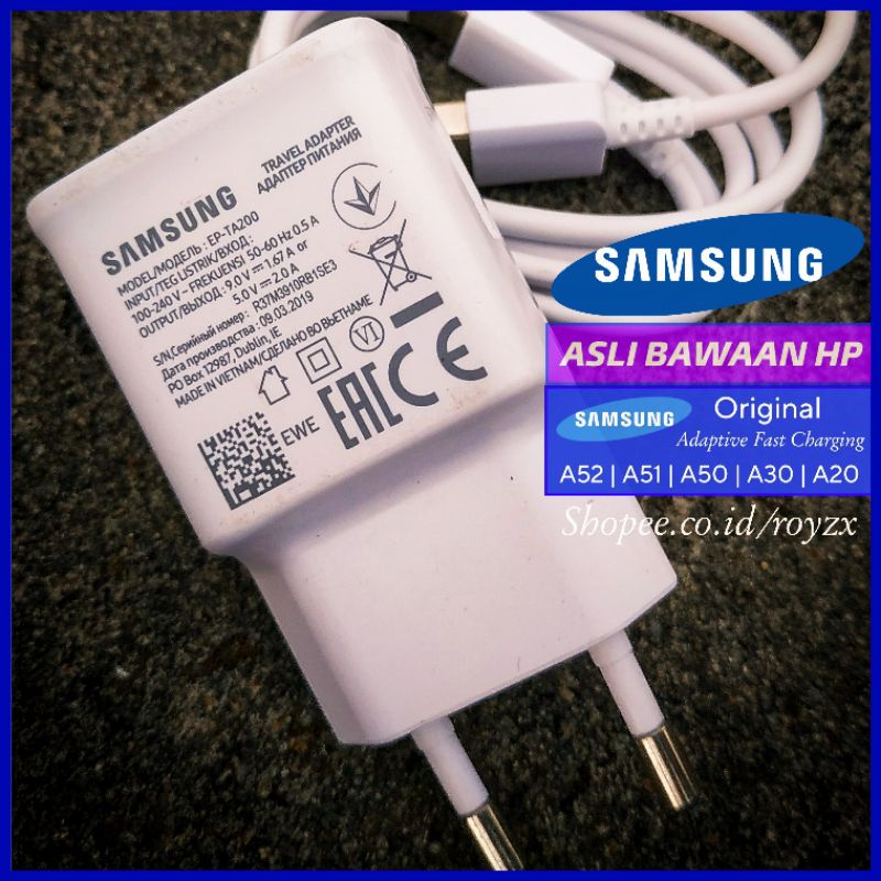 CHARGER CAS SAMSUNG ORIGINAL A52 A20 A51 A50 M20 A30S A20S TYPE C FAST CHARGING BEKAS BAWAAN HP