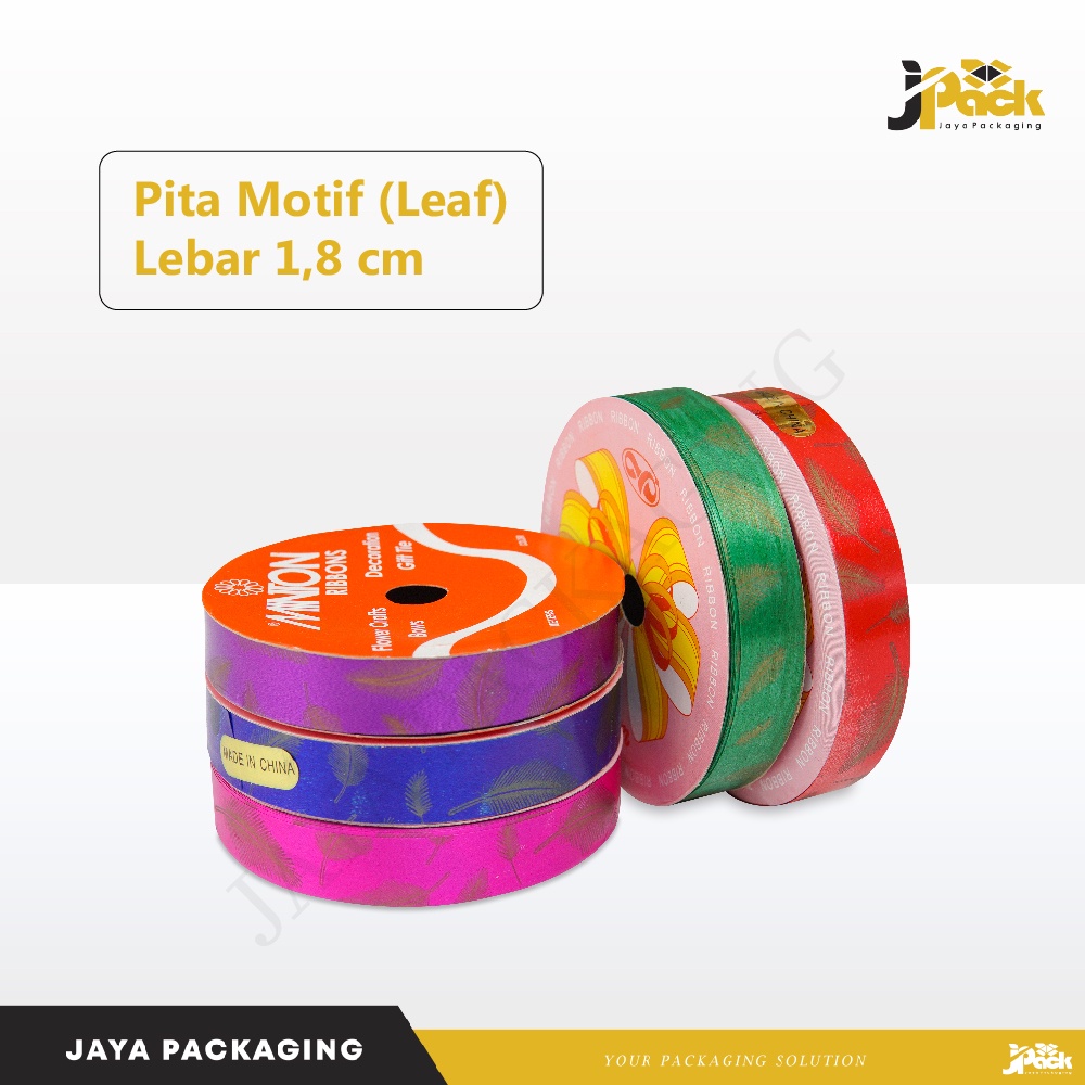 

Pita Motif Leaf ( 1,8 cm ) per roll pita/pitakado/pitamotif/hampers