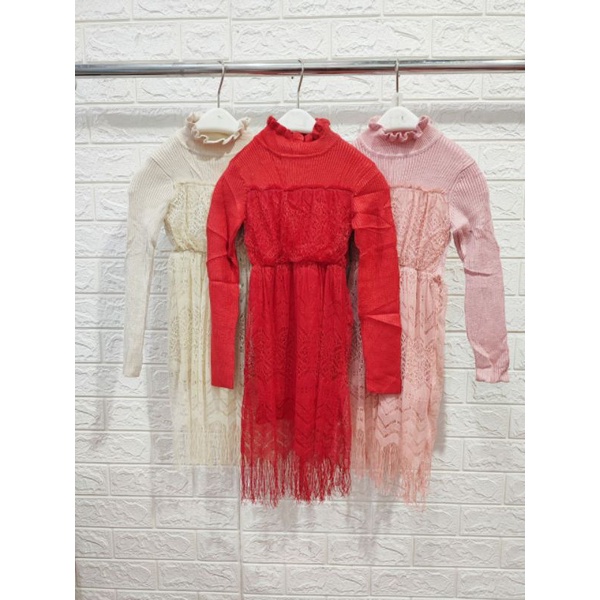 TUNIK RENDA RAJUT IMPORT