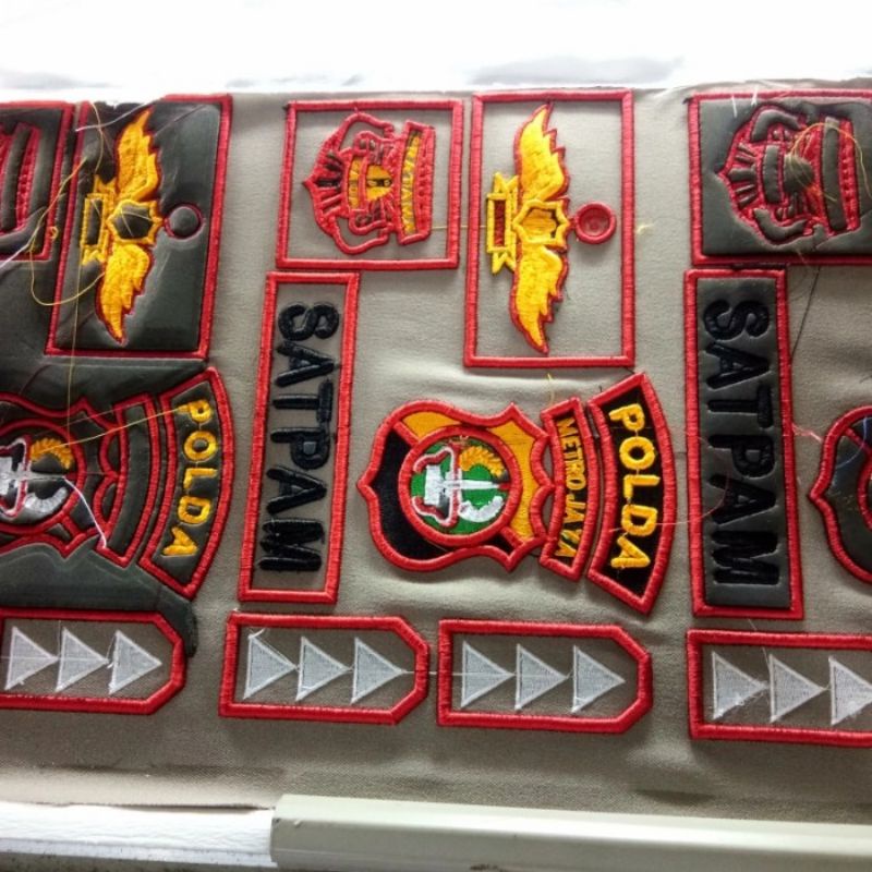 satuan atribut satpam bordir timbul3D