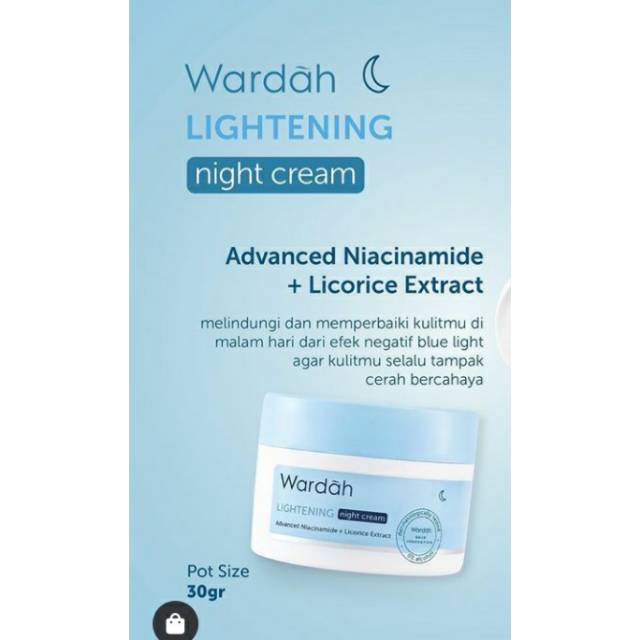 Wardah lightening naight cream  30 gr/ WARDAH CREAM MALAM 30GR