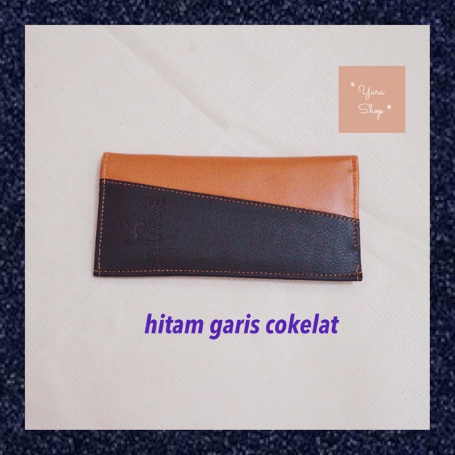 Dompet Panjang Merk Bovi’s Motif Hitam Coklat | Bovis Wallet For Boy &amp; Girl | Yurashop