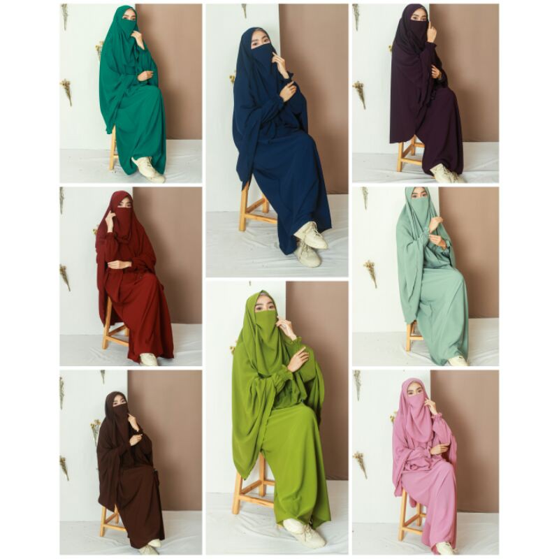 Dress Aisyah | Set Gamis| Set Gamis Syari| Set Gamis Cadar| Set gamis basic| Set Gamis polos | Set G