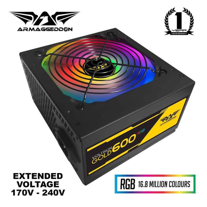 Power Supply PC Armaggeddon Voltron Gold 600 RGB