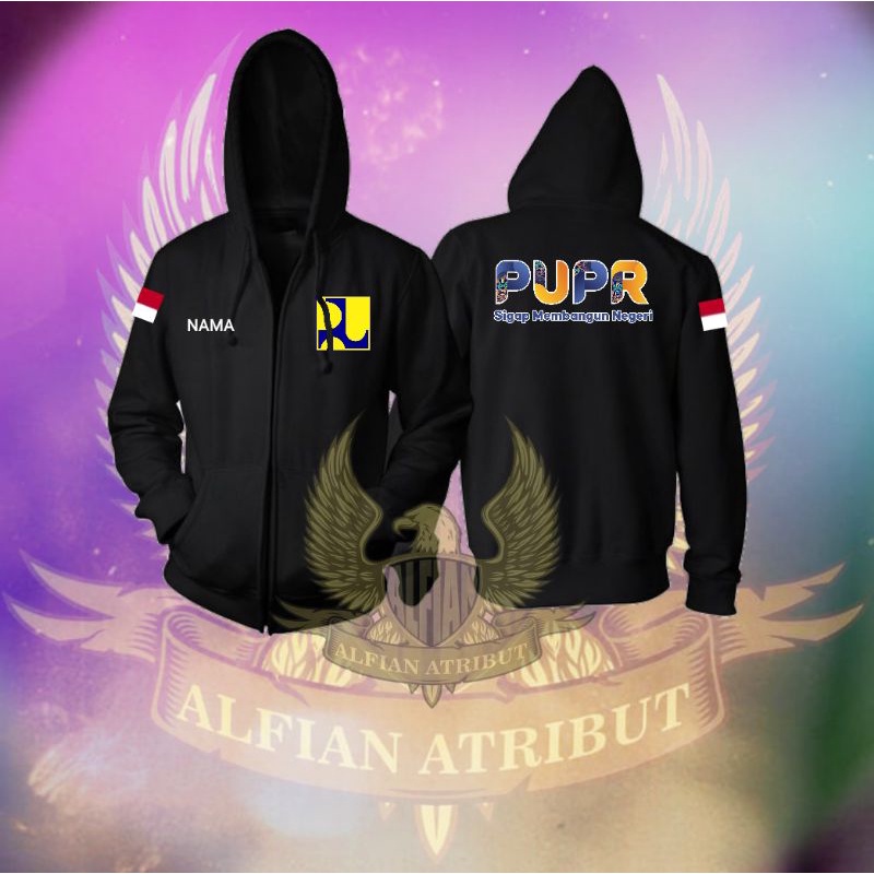 jaket PUPR,jaket hoodie zipper pupr terbaru