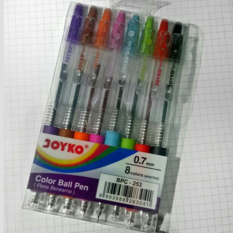 

joyko color ball pen 8 color