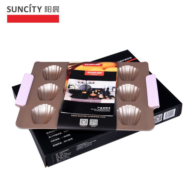 Suncity 12cups madeleine cake pan with silicone handle / loyang kerang