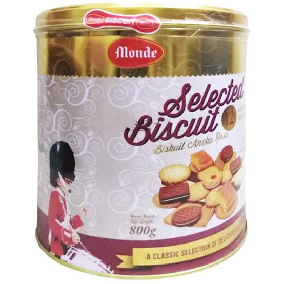 

Monde selected biscuits 800 gram kaleng