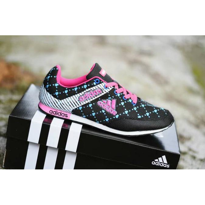 Sepatu Adidas Neo Racer Premium Import Hitam Pink Biru / sport casual