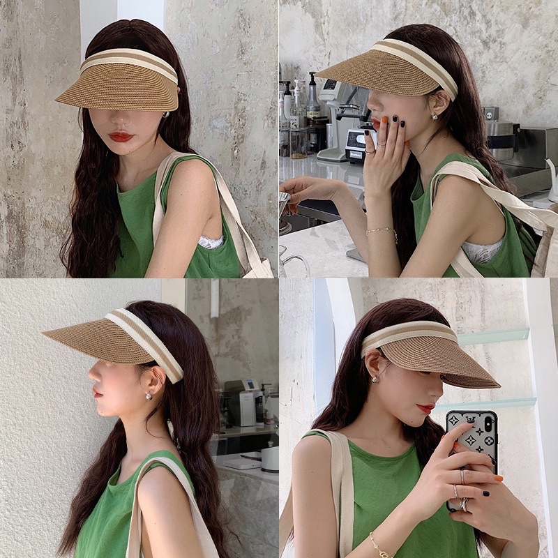 Topi sun visor Summer Lafite Empty Pearl Empty Top Sun Hats!