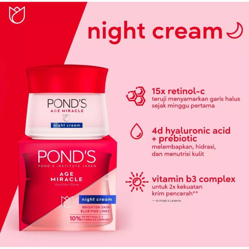 Pond's Age Miracle Ultimate Youthful Glow Night Cream (kemasan baru)