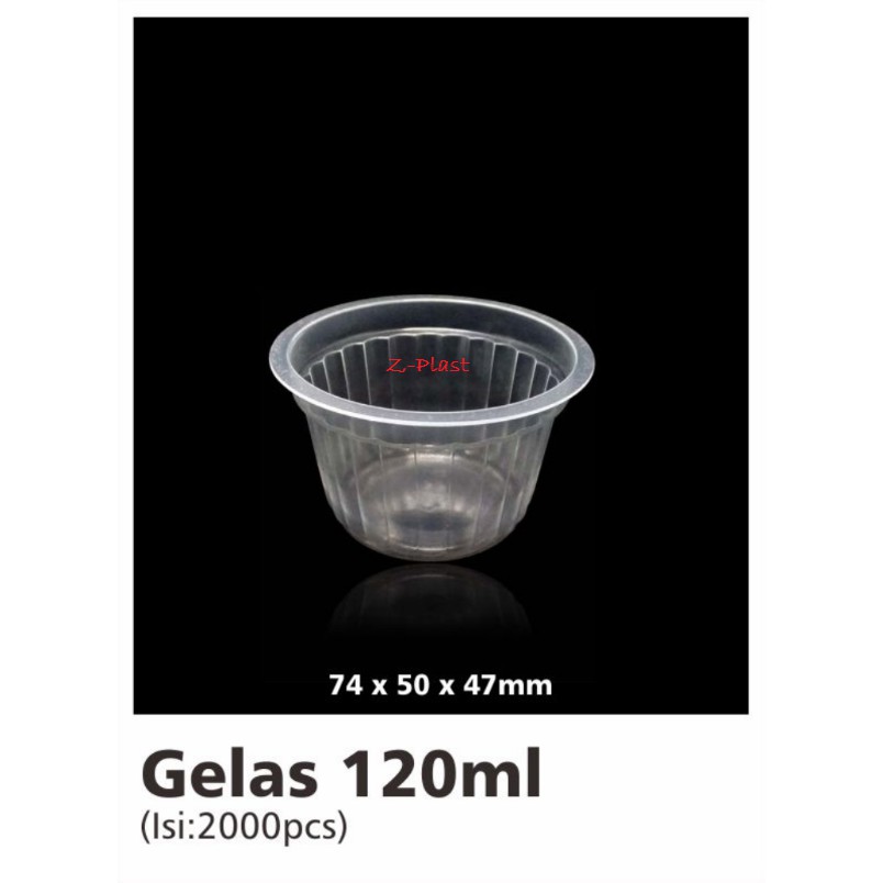 Gelas Cup Plastik Pudding, Gelas Cup Es Krim, Gelas Cup Jelly Kecil 120ml isi 50 pcs + tutup.