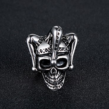 SEUSUK  Cincin Desain Tengkorak Badut Gaya Gothic Vintage untuk Pria COD