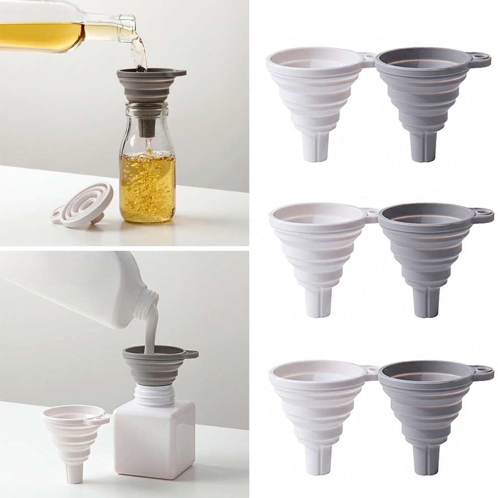 Corong Lipat Portable Bahan Silikon Untuk Bahan Bakar / Minyak / Bir