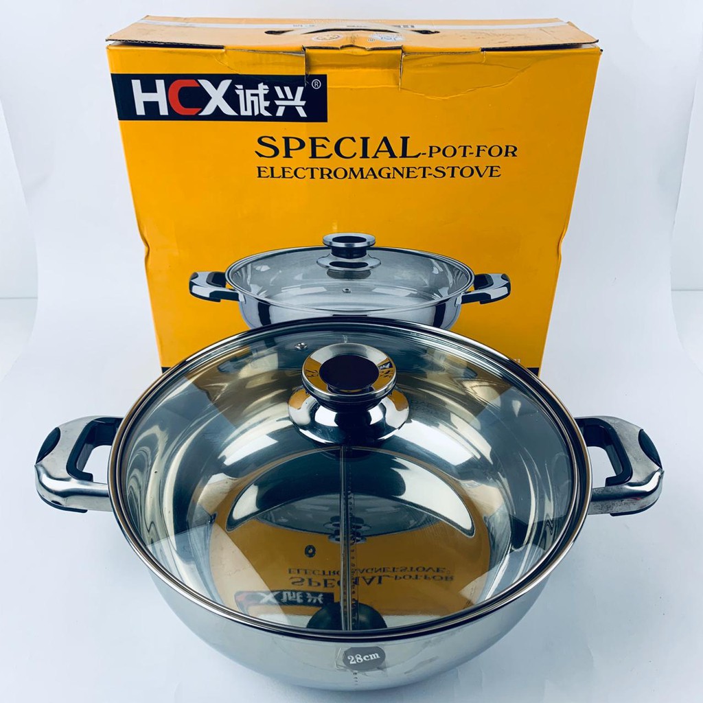 PANCI SHABU-SHABU SUKIYAKI 2 SEKAT/HOT POT STAINLESS 28CM HCX