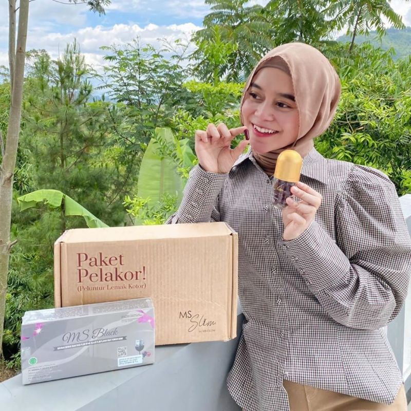 MS GLOW PAKET PELAKOR (Msglow black & slimming Capsule)
