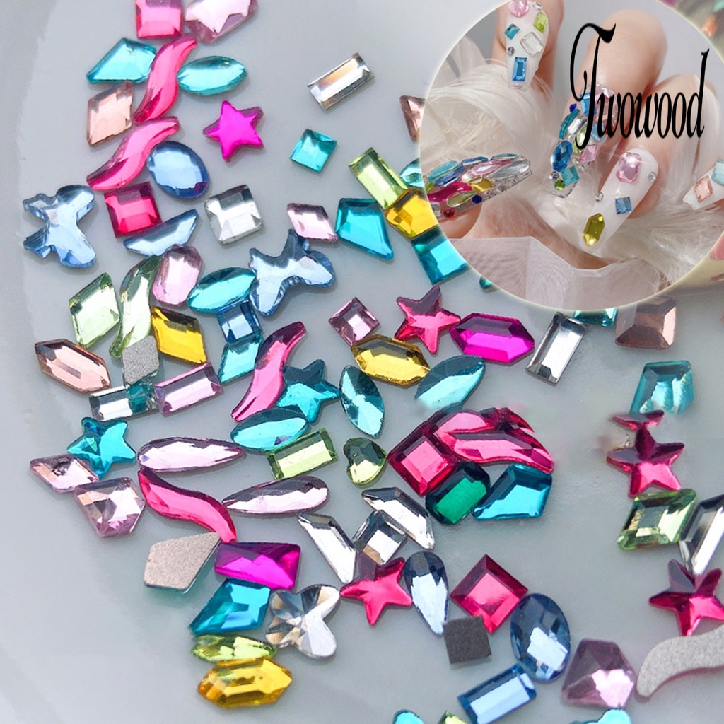 100 Pcs / Kantong Ornamen Kristal Berlian Imitasi Untuk Manicure