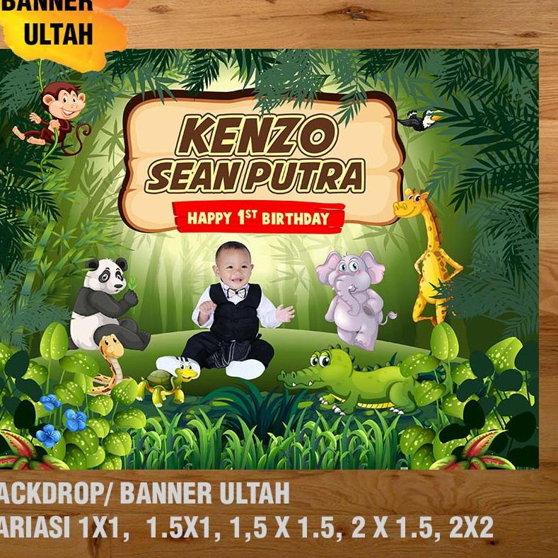 Super Populer KEBUN BINATANG /ZOO/ANIMAL BANNER/ BACKDROP/ SPANDUK ULANG TAHUN UL-TAH