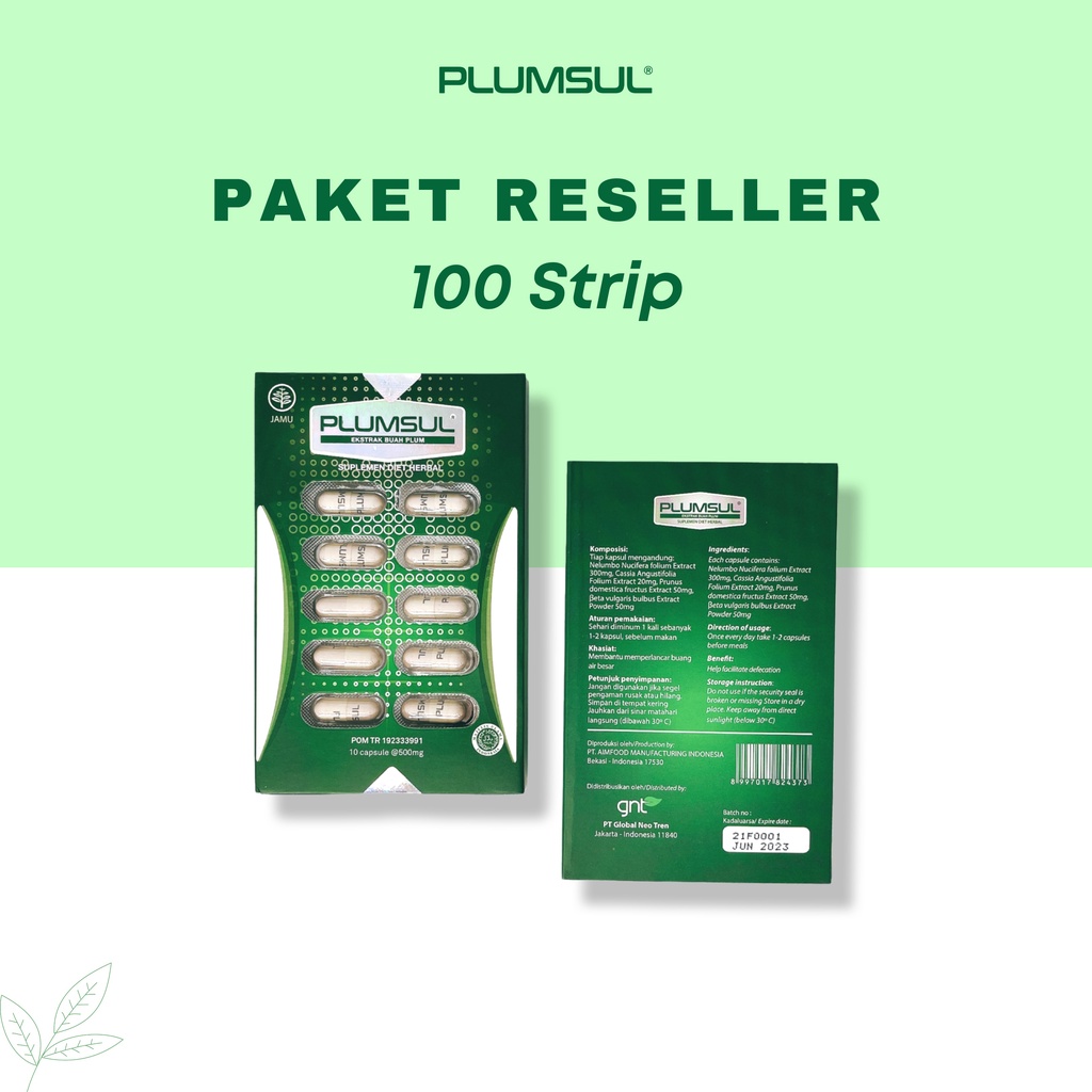 Plumsul Suplemen Diet Herbal Extrak Buah Plum - Paket Reseller 100 Strip