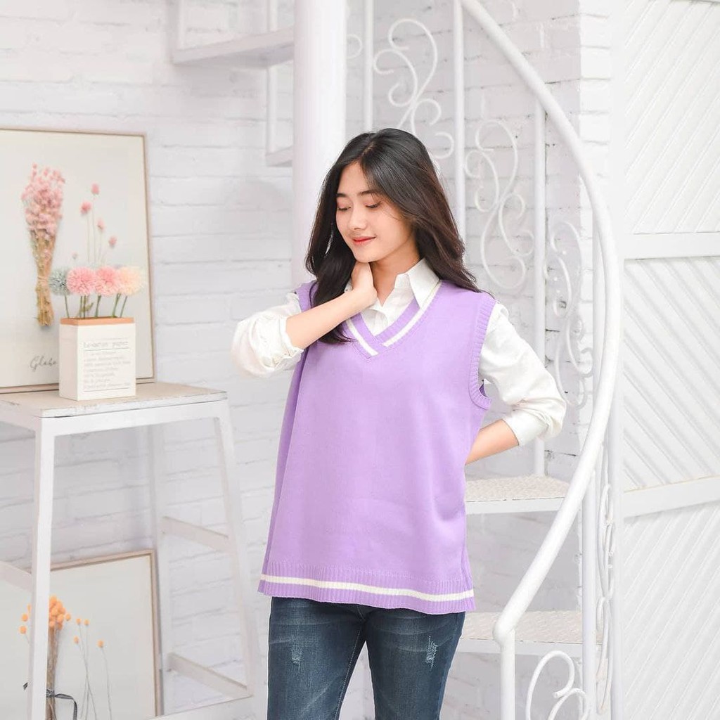 Nara Grosir - Milku Vest | Fashion Terkini | Sweater Rajut Pria dan Wanita l Vest Rajut