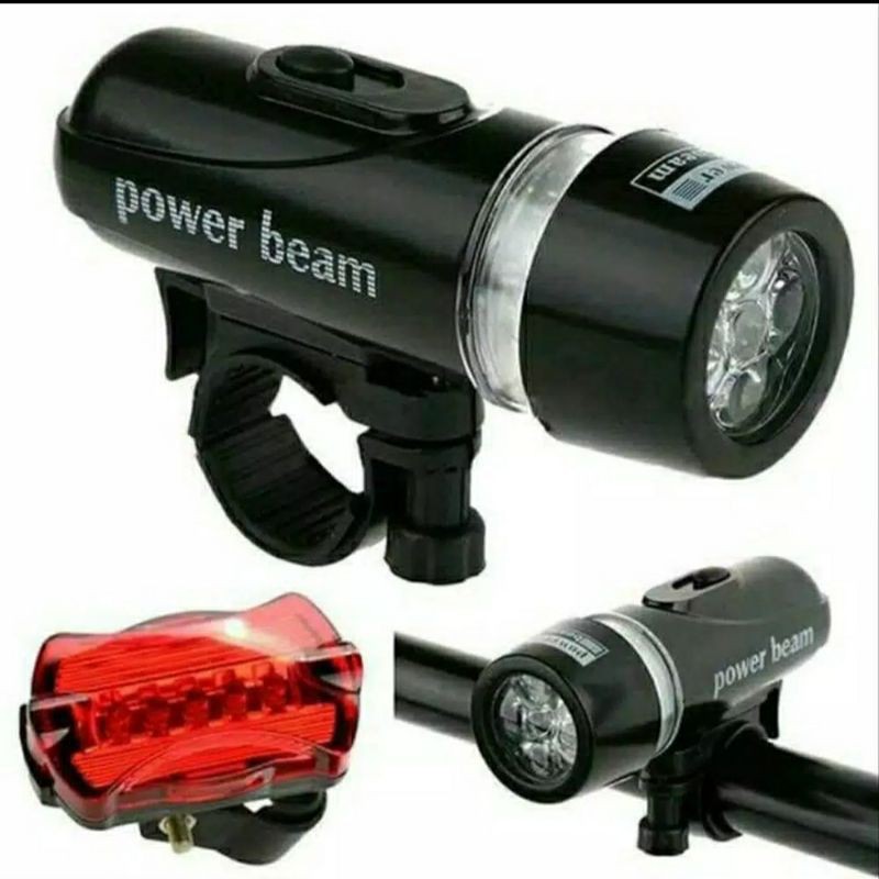 Lampu Sepeda Set Depan Belakang merk Powerbeam
