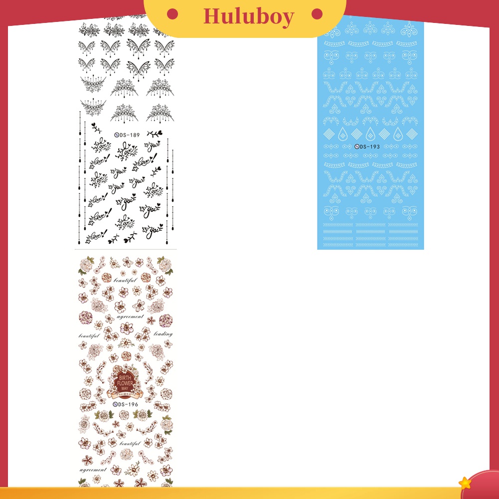 Huluboy Huluboy♡ Stiker Decal Transfer Air Untuk Dekorasi Nail Art DIY