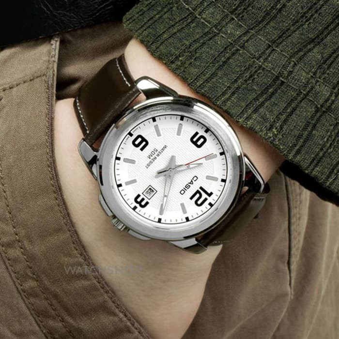Jam Tangan Pria Casio Original Analog Strap Kulit Casio MTP-1314L-7A