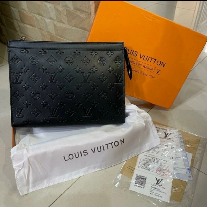 Handbag Lv Clutch Pria Wanita Import Quality Fullset
