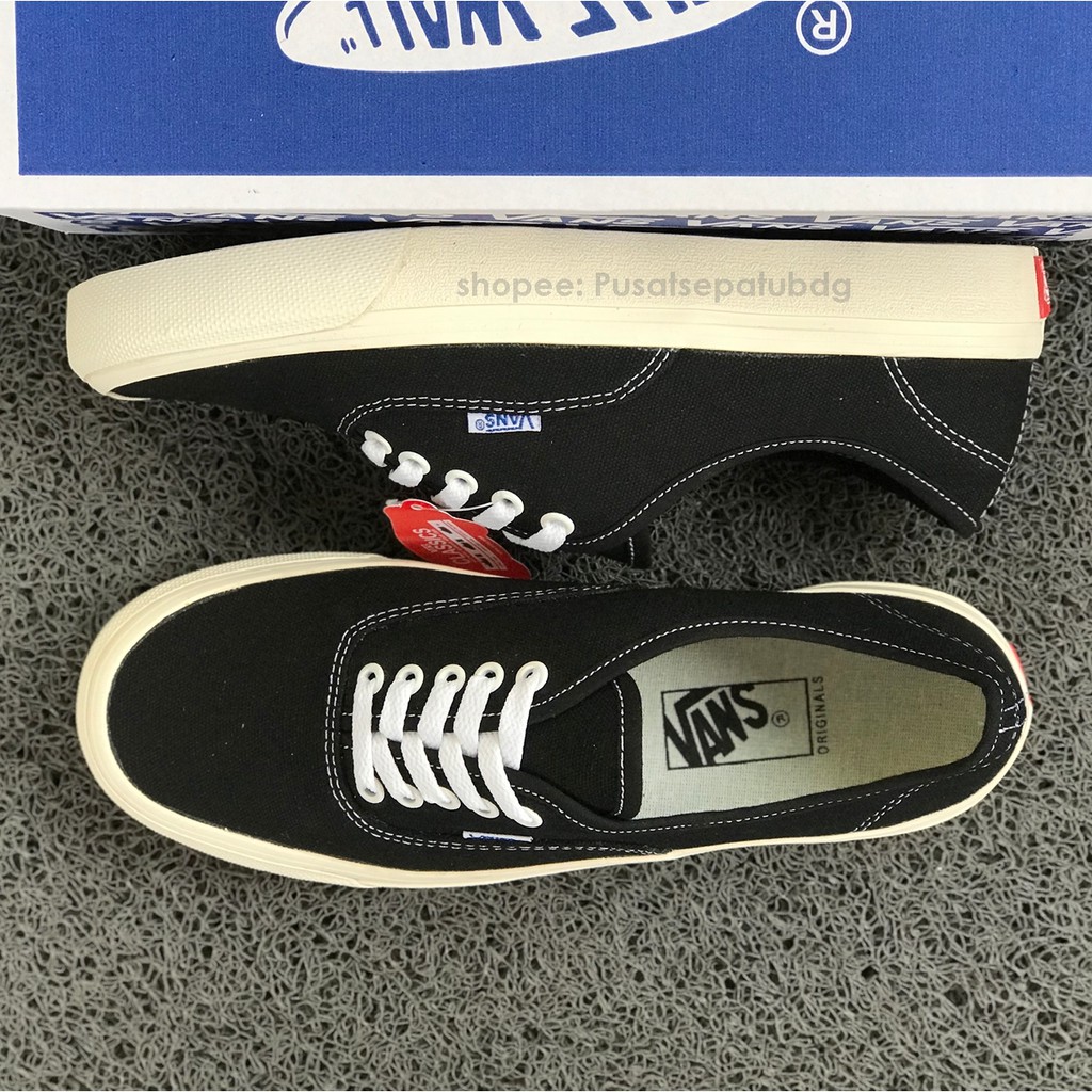 VANS AUTHENTIC LX OG BLACK WHITE SEPATU PRIA SNEAKERS