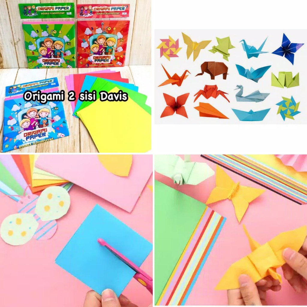

Kertas Lipat 2Sisi Warna Origami Paper Double Fluorescent