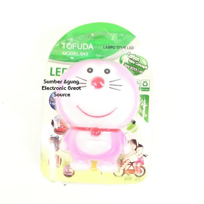 Lampu Tidur LED Bentuk Doreaemon Berkualitas Hemat Energi Tofuda 643