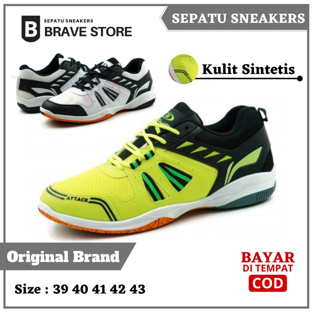 Sepatu Sneakers Sport Pria Premium Olahraga Bahan Kulit Sintetis Terbaru Casual Fashion