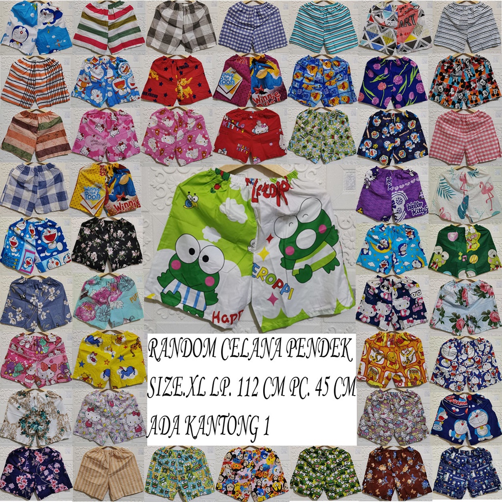 ISANNY ALL SIZE CELANA SANTAI RANDOM/CELANA PENDEK DEWASA/CELANA HAWAII/READY STOK