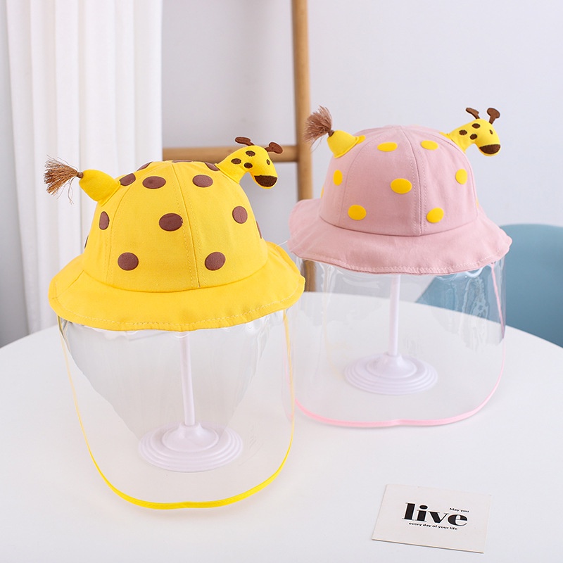 Topi Bucket Dengan Cover Pelindung Wajah Anti droplet Dapat Dilepas Untuk Bayi / Anak