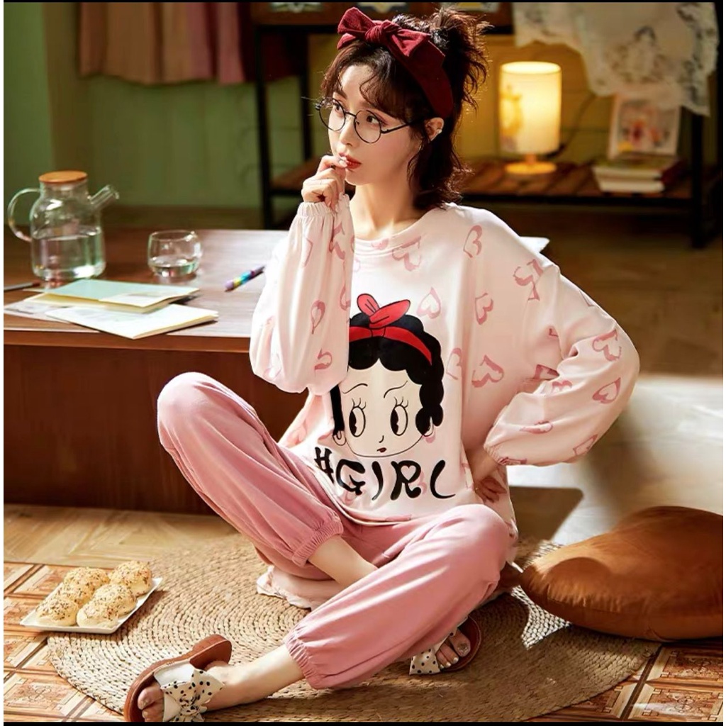 COD pp piyama fashion wanita / Piyama Import PP / stelan wanita / baju tidur wanita-5