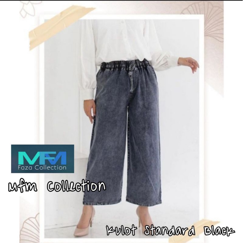 Celana Kulot Snow Jeans Jumbo wanita pinggang karet