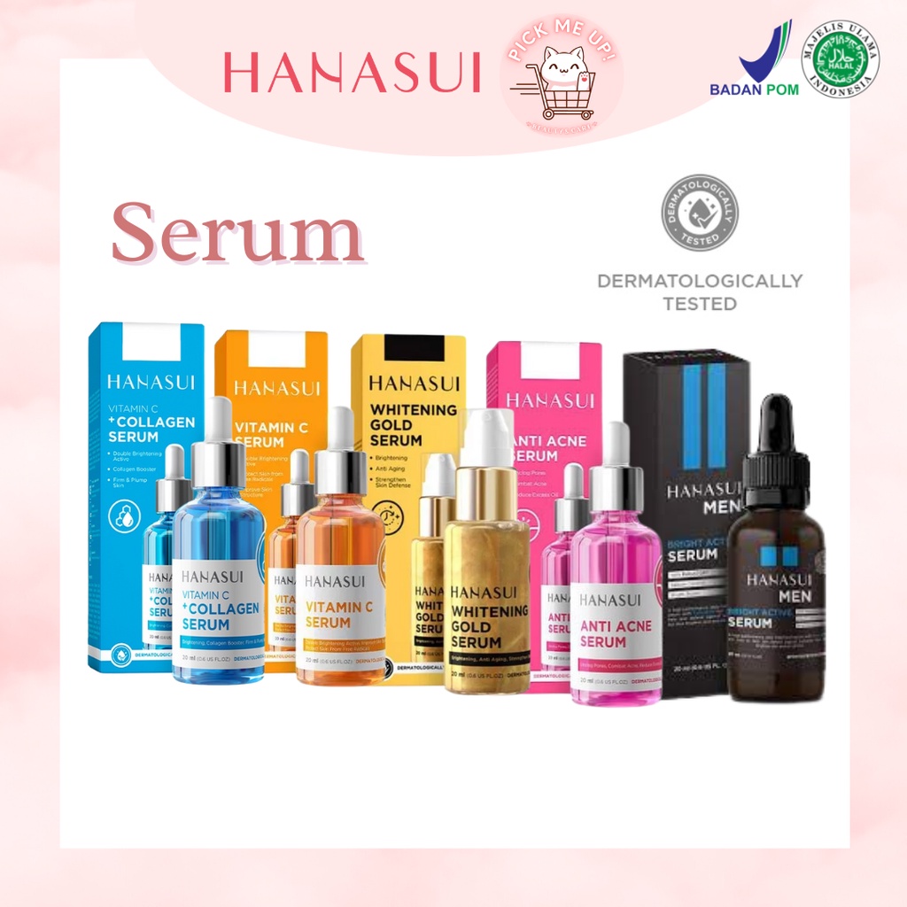 HANASUI Serum Whitening Gold/ Vitamin C + Collagen Serum/ Anti Acne Serum/ Vitamin C Serum/ Whitenin