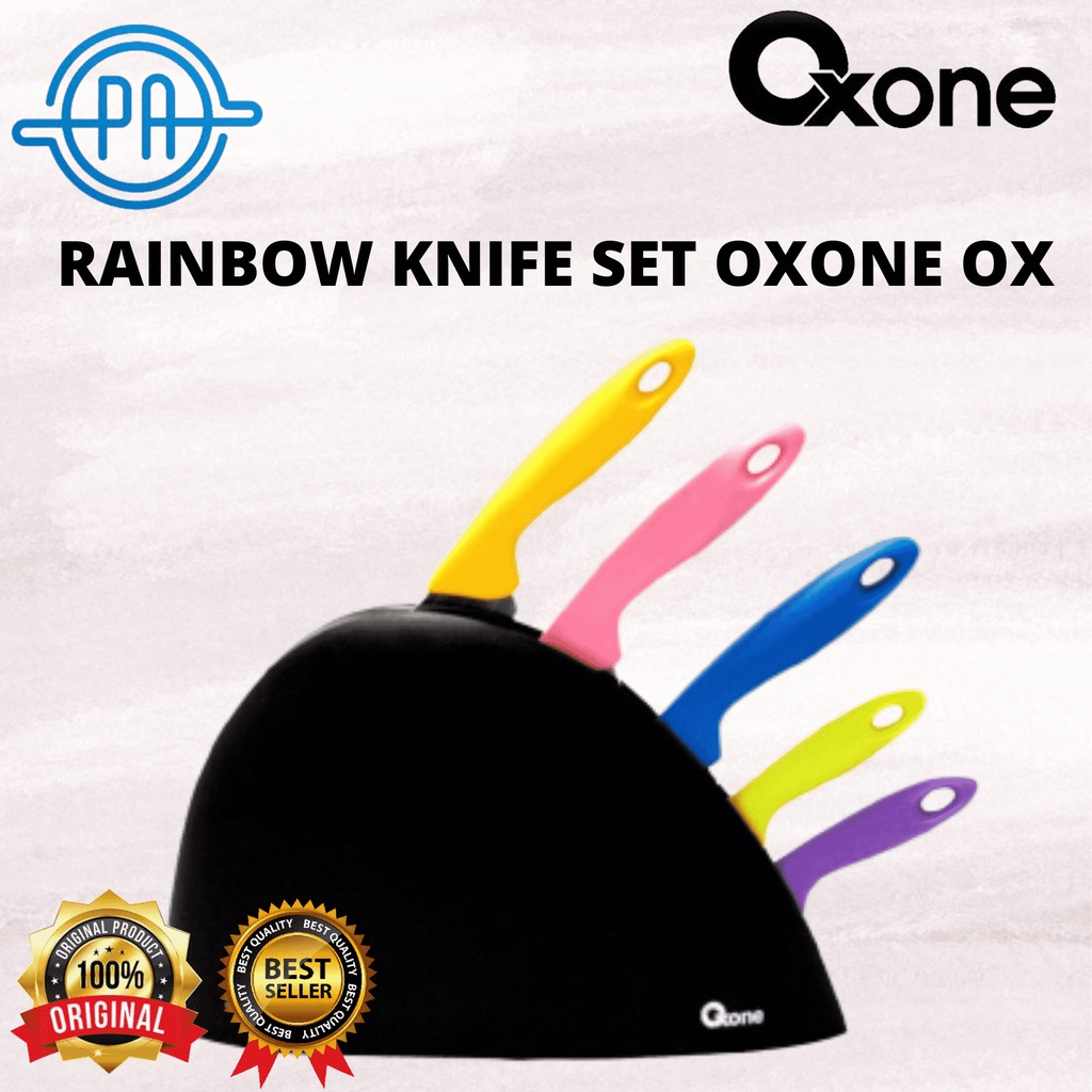 PISAU OXONE RAINBOW SET 6PCS / OX-606 PISAU DAPUR MURAH SET