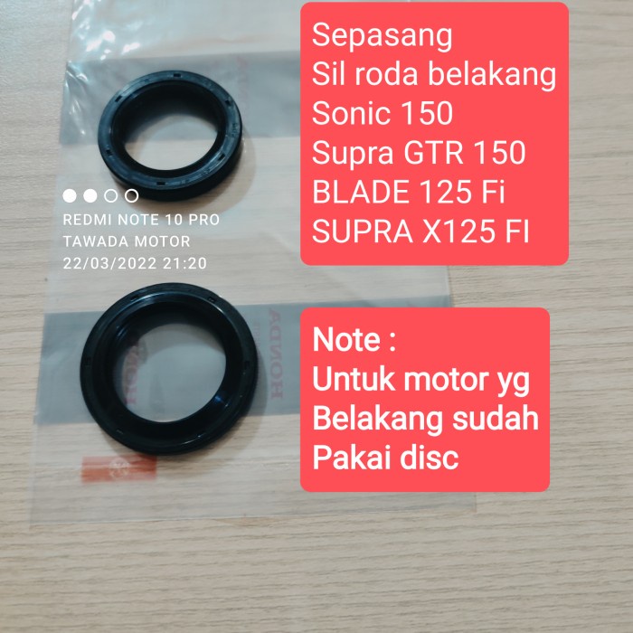 SIL SEAL RODA BELAKANG HONDA CS1 SONIC 150 SUPRA X125 FI BLADE FI.1psg 27X40X4,5 DAN 26X37X6