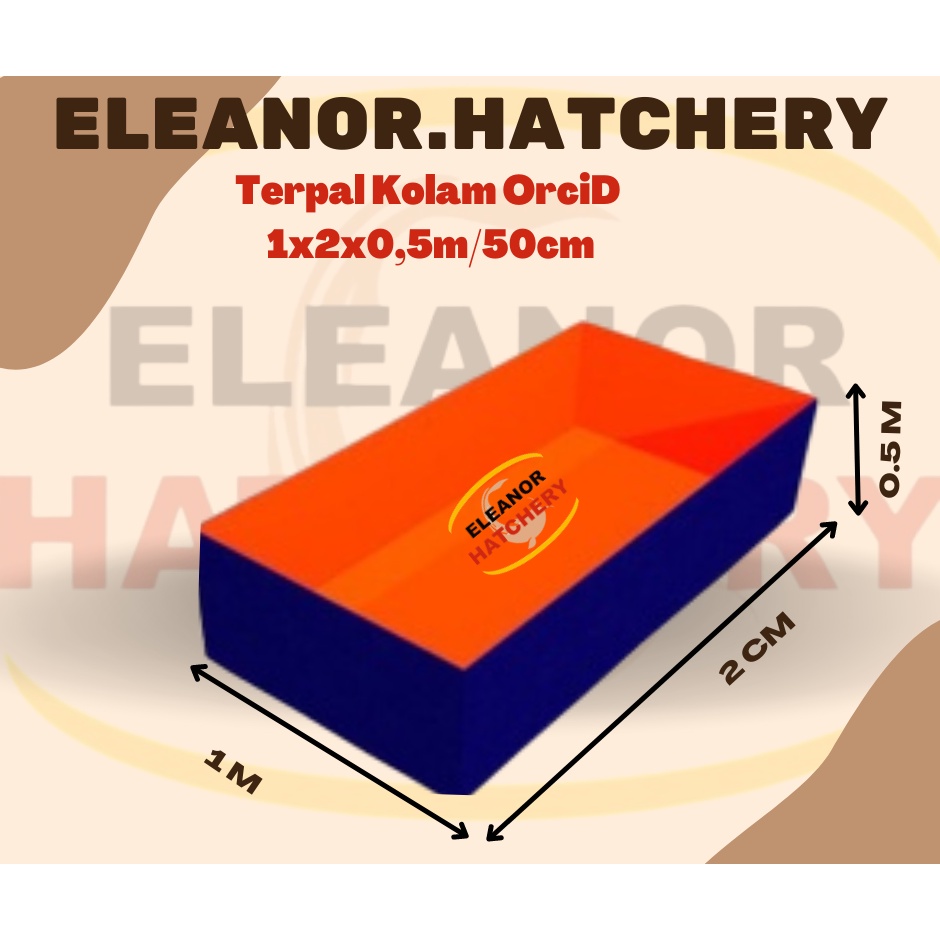 Kolam Terpal ORCHID Ukuran Kotak 1x2x0,5m/50cm