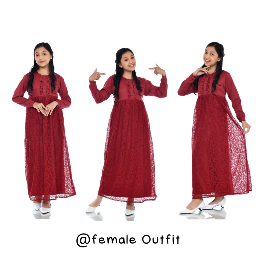 dress brokat - baju anak 4-12 tahun - gaun brokat