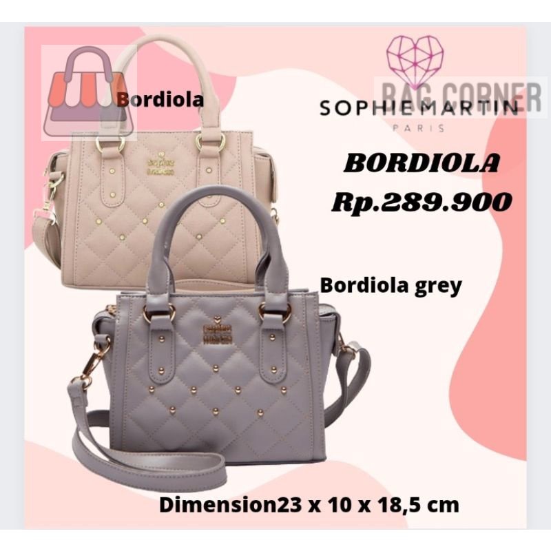 BagCorner - TAS BORDIOLA BAG TAS SELEMPANG ,BORDIOLA  GREY WANITA SOPHIE MARTIN TAS BAHU TAS JINJING
