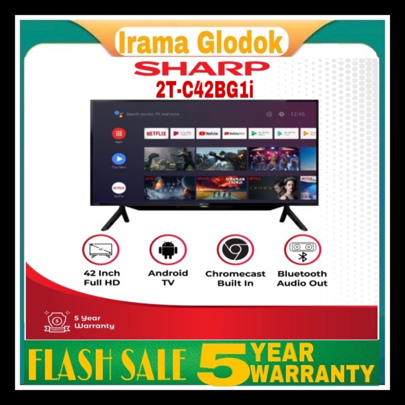 LED TV SHARP 42 inch 2T-C42BG1i Android Smart Digital FULL HD TV